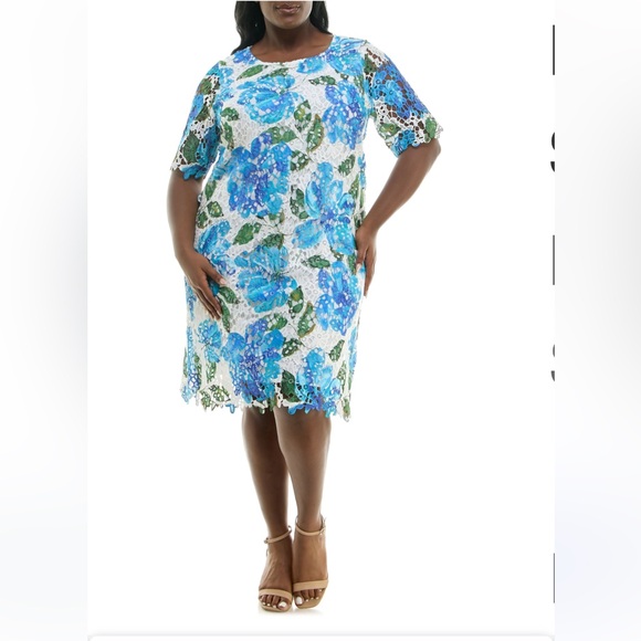 Nina Leonard Dresses & Skirts - Nina Leonard Elbow
Sleeve Lace Dress (Plus)
BRIGHT COBALT MULTI,
Size 2X